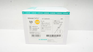 Braun 4252594-02 Introcan Safety IV Cath 14G x 2inch - Box of 50